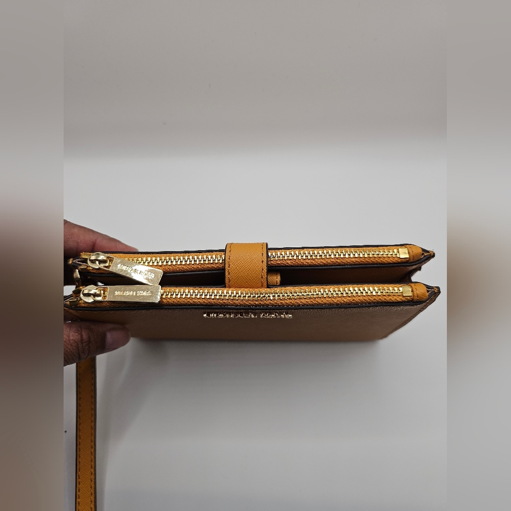 Michael Kors Gold Double Zip Wallet Wristlet - Picture 7 of 11